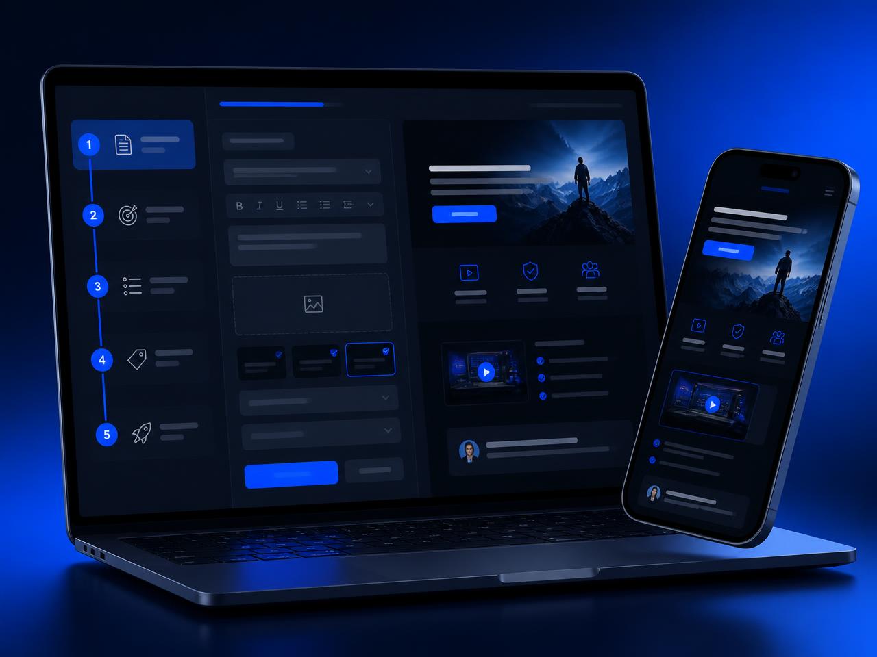 The SellYourKnowledge offer workspace on a laptop and phone